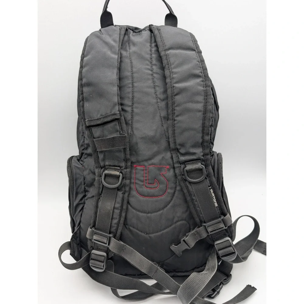 Burton Backpack Black Red Interior Multi Compartment Outdoor Daypack Bag